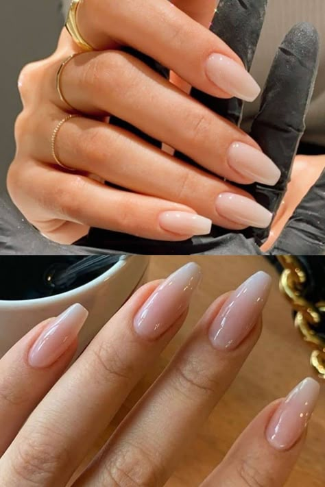 Short Ballerina Shape Nails Designs, Nude Ballerina Nails, Nude Nail Extensions, Nude Natural Nails, Proposal Nails, Acrylic Natural Nails, Long Ballerina Nails, Classy Nude Nails, Nails Tapered Square