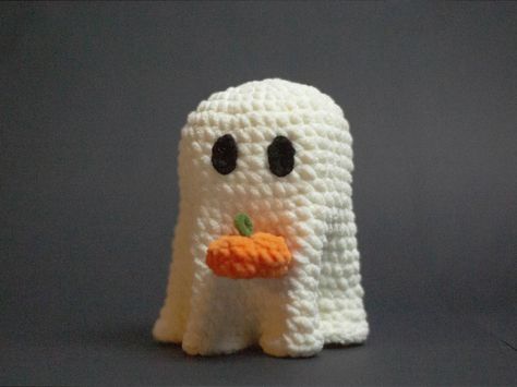 Sheet Ghost Crochet Pattern Crochet Ghost With Pumpkin Pattern Amigurumi Sheet Ghost Pattern, Halloween Crochet PDF Crochet Pattern - Etsy Thailand Tiny Ghost Crochet Pattern, Ghost And Pumpkin Crochet, Crochet Ghost Face Pattern, Tiny Ghost Crochet Pattern Free, Crochet Ghost Plush, Crochet Amigurumi Halloween, Halloween Crochet Plushies, Crochet Halloween Pillow, Crochet Ghost Pillow