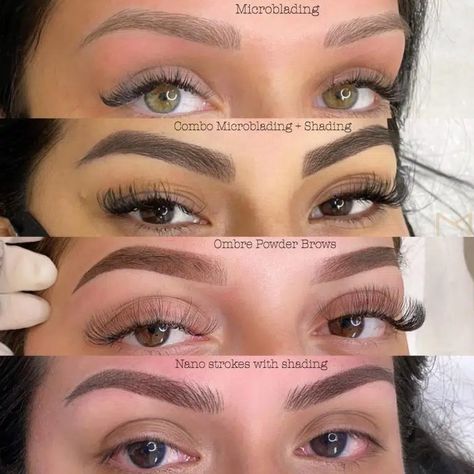 Which Brow Enhancement Method Is Right For You? Microblading, Powder Brows or Nano Brows? - M Beauty Studio Eye Rows Perfect Eyebrows, Black Microbladed Eyebrows, Micro Blading Black Women, Microblading Eyebrows Pictures, Natural Brow Microblading, Permanent Brows Powder, Microblading Eyebrows Style, Microbladed Eyebrows Black Women, Microblading And Powder Eyebrows