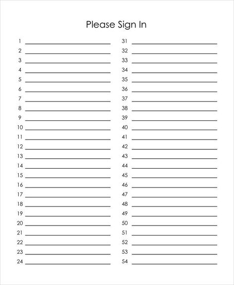 blank event sign in sheet template Kelly Evans, Sign Up Sheet Template, Sign In Sheet Template, Sign Up Sheets, Attendance Sheet, Sign In Sheet, Blank Sign, Simple Signs, Download Sign