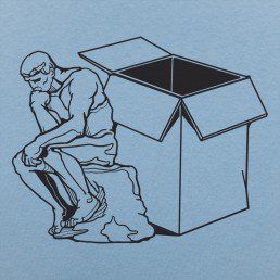 Thinker Outside The Box Thinking Man Statue, The Thinker Statue, Silkscreen Design, Statue Tattoo, The Thinker, Thinking Man, Creative Clothes, Snake Art, Historical People