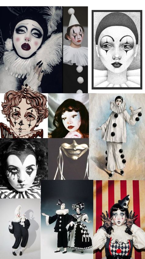 Pierrot Costume, Clown Costume Women, Circus Makeup, Pierrot Clown, Circus Aesthetic, Clown Party, Halloween Makeup Inspiration, Chic Halloween, Vintage Clown