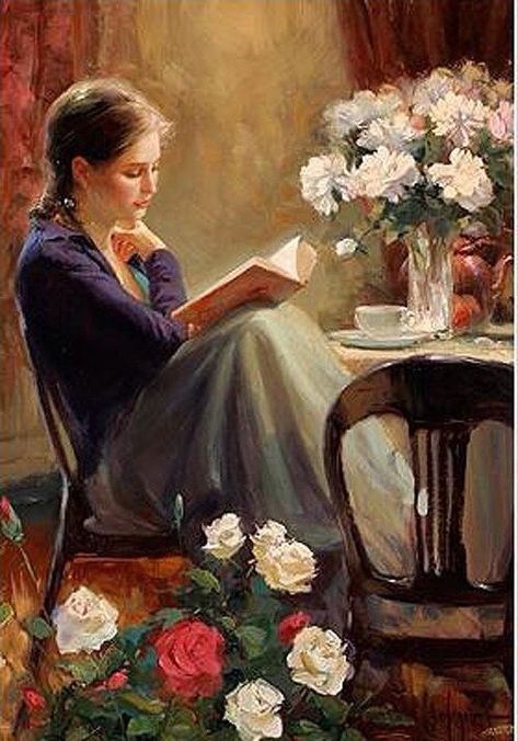 Artist and painting unknown via mellifluousbookshelf.tumblr.com Vladimir Volegov, Apostolic Pentecostal, Acts 2, Christians Quotes, God's Promise, God's Heart, Reading Art, Reading A Book, Woman Reading