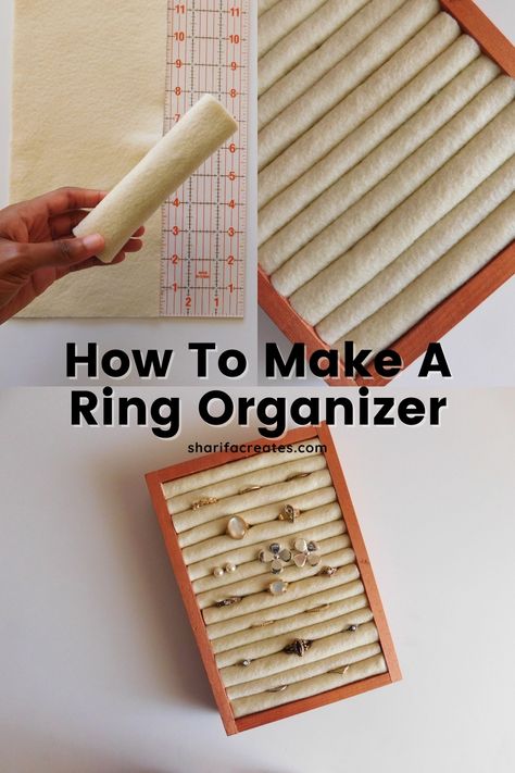 How To Make Ring Holders, Diy Rings Holder, Boutique Ring Display, Diy Jewellery Organiser Storage Boxes, Diy Jewelry Case Display, Accessories Box Diy, How To Display Rings For Sale, How To Make A Jewelry Box Diy Ring Holders, Diy Jewelry Box Insert