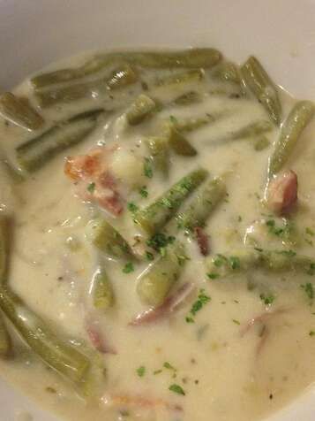 Green Bean Soup Recipe | Allrecipes Green Bean Soup, Green Beans Soup, Beans Soup, Creamed Asparagus, German Dishes, German Cooking, Bean Soup Recipe, German Foods, Bean Soup Recipes