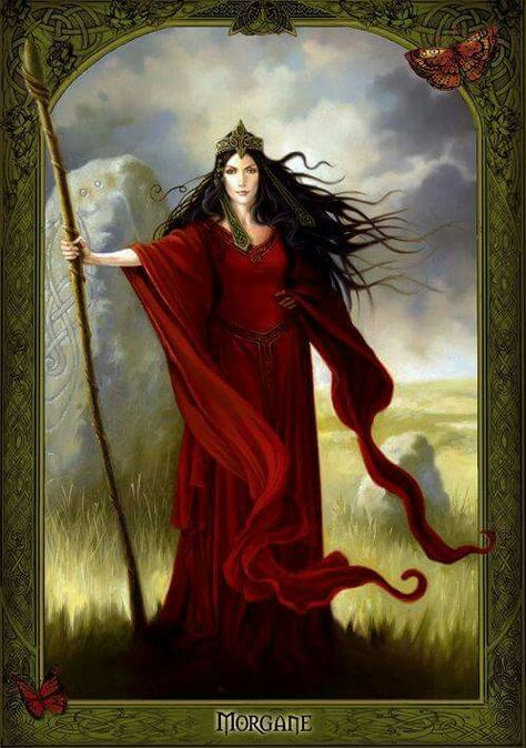 Beautiful! Morgana Le Fay, Celtic Myth, The Morrigan, Morgan Le Fay, Roi Arthur, Celtic Gods, Irish Mythology, Illustration Fantasy, Celtic Goddess