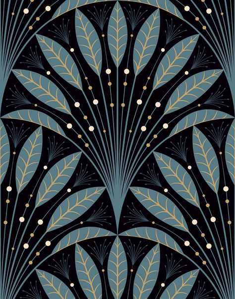 Art Deco Leaf Fan Wallpaper | Bobbi Beck | Bobbi Beck Beck Wallpaper, Fiori Art Deco, Fan Wallpaper, Motifs Art Nouveau, Statement Wallpaper, Van Gogh Almond Blossom, Palm Leaf Wallpaper, Deco Wallpaper, Teal Art