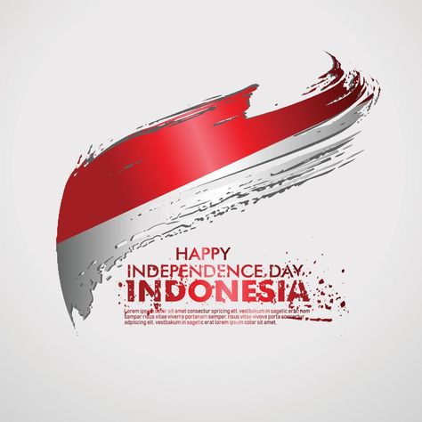 August 17th. Happy Indonesian Independence Day greeting card. Waving Indonesian flag isolated on a background Indonesian Independence Day, Independence Day Greeting Cards, Independence Day Greetings, Indonesian Independence, Indonesian Flag, August 17, Happy Independence, A Background, Independence Day