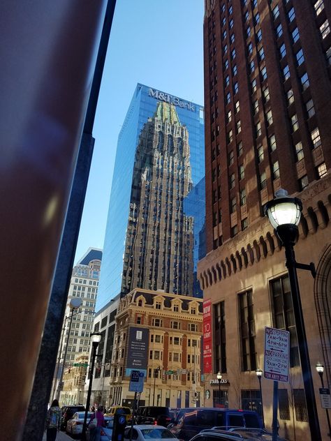 Downtown Baltimore Maryland Perfect Reflection #city #cities #buildings #photography Baltimore City Aesthetic, Baltimore Maryland Aesthetic, Baltimore Aesthetic, Maryland Wallpaper, Baltimore Architecture, Maryland Aesthetic, Baltimore Travel, Downtown Baltimore, Day Trip To Nyc