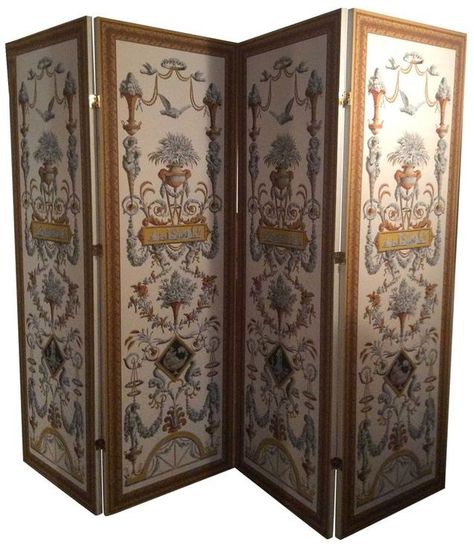 Zuber Wallpaper, Painted Screens, Chinoiserie Room, Folding Screen Room Divider, Painted Ceilings, Dressing Screen, Screens Room Dividers, Folding Screens, Screen Art