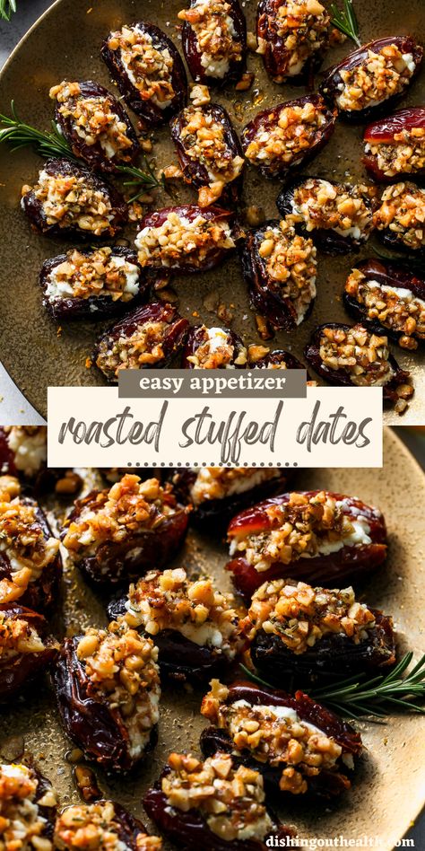 Roasted Dates Goat Cheese, Date Stuffed With Goat Cheese, Sweet Goat Cheese Dip, Healthy Recipes With Goat Cheese, What To Eat With Goat Cheese, Walnut And Date Recipes, Stuffed Dates With Goat Cheese, Dates And Goat Cheese Appetizer Recipes, Sausage Stuffed Dates