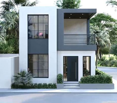 Small Minimalist House Exterior, Small House Design Philippines, 2 Storey House Design, Small House Front Design, Two Story House, Modern Small House Design, Small House Design Exterior, Small Modern Home, Building House Plans Designs