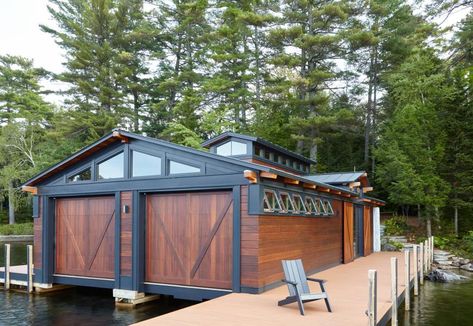 Boathouse | Marcus Gleysteen Architects Boat House Design, Outside Sheds, Boat Garage, Boathouse Design, Modern Pool House, Boat Shed, Floating Architecture, Coastal House Plans, Modern Pools