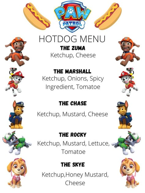 Paw Patrol Hot Dog Bar, Paw Patrol 4th Birthday, Paw Patrol 3rd Birthday, Paw Patrol 3rd, Paw Patrol Skye Birthday, Paw Patrol Birthday Party Ideas, Paw Patrol Birthday Decorations, Paw Patrol Party Decorations, Birthday Paw Patrol