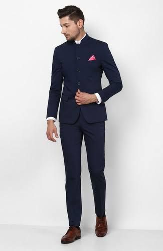 Reception Mens Outfit Indian, Mens Shaadi Outfit, Bandgala For Men Navy Blue, Outfit For Reception Indian Men, Shoes For Jodhpuri Suit, Indian Men Suit, Bandhgala Suit Men Engagement, Suits For Engagement Men, Bandgala For Men Indian Weddings