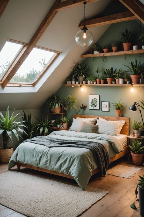 Small Bedroom Pitched Ceiling, Romantic Attic Bedroom, Bedroom Decor Attic Room, Bedroom Decor Sloped Ceiling, Bedroom Sloping Ceiling, Attic Appartement, Low Sloped Ceiling Bedroom, Small Attic Bedrooms, Loft Bedroom Ideas Sloped Ceiling