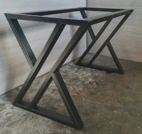 Table Frame Ideas, Metal Kitchen Table, Meja Industrial, Metal Tables, Table Legs Metal, Kitchen Table Legs, Industrial Table Legs, Steel Furniture Design, Metal Base Dining Table