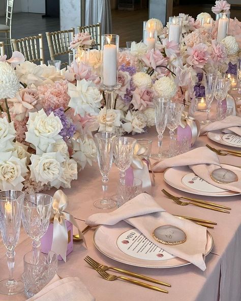 25th Bday, Event Stylist, Tea Party Birthday, Pastel Wedding, Long Table, Wedding Arrangements, Wedding Goals, Wedding Deco, Floral Centerpieces