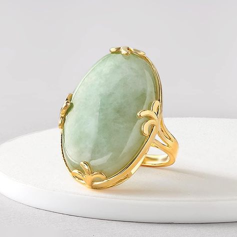 Golden Rings Design For Women, Jade Accessories, Stone Ring Design, Jade Design, Ring Inspo, Diamond Fashion Jewelry, Turquoise Drop Earrings, Gold Rings Fashion, London Blue Topaz Ring