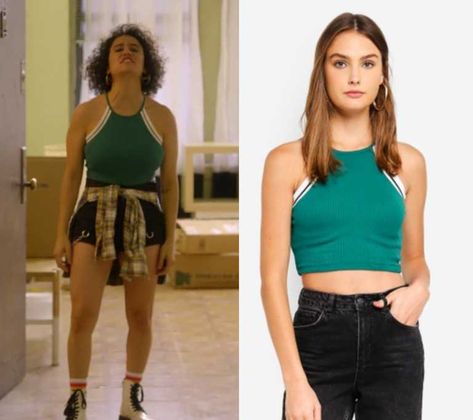 Ilana Wexler, Ribbed Halter Top, Iconic Outfits, Broad City, Striped Halter Top, 2020 Style, Halter Vest, Outfit Png, Black Stripes