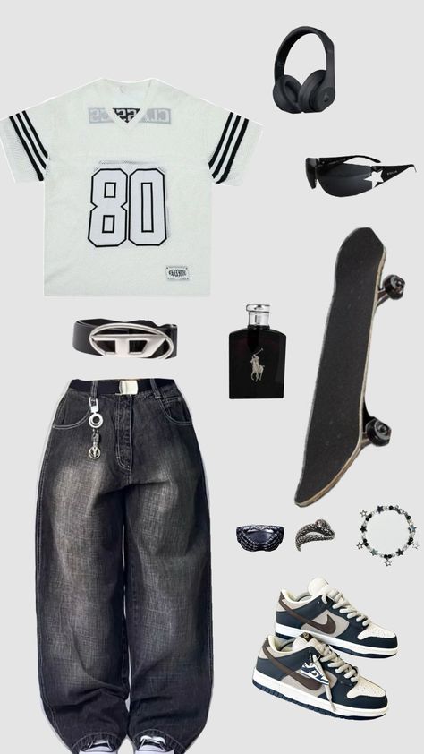 #y2k #drip #skater #fashion #inspo #fitinspo #fitcheck Outfit Ideas For Roller Skating, Skater Girl Outfits Y2k, Casual Outfits Streetwear, Black Skater Outfit, Girly Skater Outfits, Downtown Y2k Outfits, Vintage Skater Outfits, Y2k Skater Outfits, Skater Girl Fits