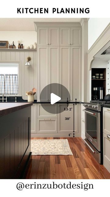 1M views · 30K likes | Erin Zubot • HOME DESIGN & DIY on Instagram: "If you are planning a kitchen renovation, there is so much to consider.  Clearances, standard sizes, layout, and where will everything go?  My latest blog post talks about all the standard cabinet sizes, layout considerations, and more to help you nail your kitchen layout. 

And because I know you will ask, the paint colours in my kitchen are Benjamin Moore Indian River (perimeter) and Jet Black (island) 

You can find the cabinet dimensions blog post on my blog (link in my profile), or you can comment “dimensions” and I’ll send the link to the latest blog post right to your DMs!" Kitchen Cabinet Sizes Layout, Kitchen Island Dimensions Layout, Island Layout Kitchen, How To Plan Kitchen Cabinets, Indian Island Kitchen Design, Benjamin Moore Indian River, Kitchen Island Designs Layout, Kitchen Island Cabinets Layout, Island Size Guide