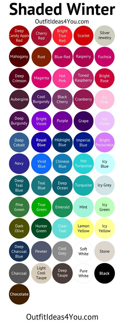 Deep Winter Color Palette (Shaded Winter) Cool Winter Color Palette, Deep Winter Palette, Soft Summer Color Palette, Deep Winter Colors, Soft Summer Colors, Clear Winter, Cool Color Palette, Winter Color Palette, Spring Color Palette