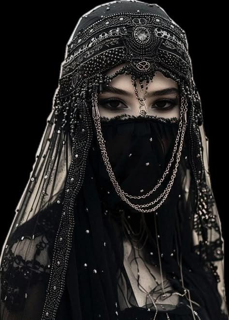 Face Veil Aesthetic, Veiled Woman Art, Veil Outfit, Veil Over Face, Veil Art, Desert Outfit, Photography Cinematic, Veiled Woman, Face Veil