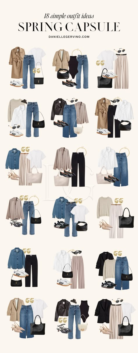 Spring Capsule Wardrobe for the 2024 Season Capsule Wardrobe Women, Capsule Wardrobe Casual, Capsule Wardrobe Outfits, Spring Work Outfits, Classic Style Outfits, Fashion Capsule Wardrobe, Spring Capsule Wardrobe, Spring Capsule, Capsule Outfits