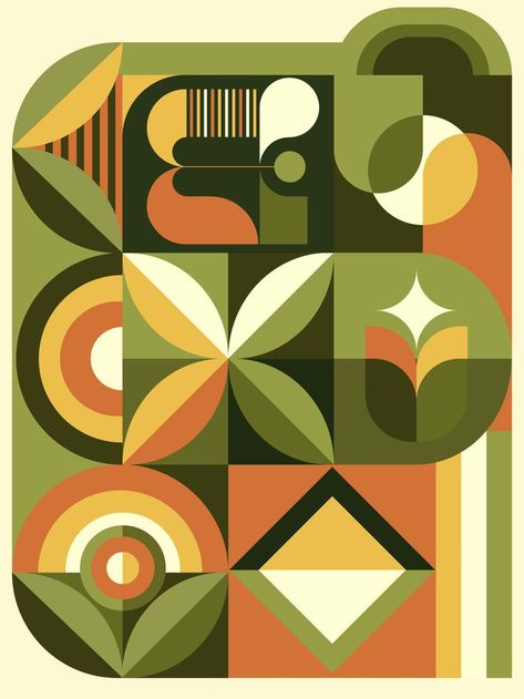 Geometric Poster Design, Patterns Illustration, Geometric Shapes Art, Illustration Techniques, Geometric Pattern Art, Design Mandala, Geometric Design Art, Geometric Poster, Geometric Pattern Design