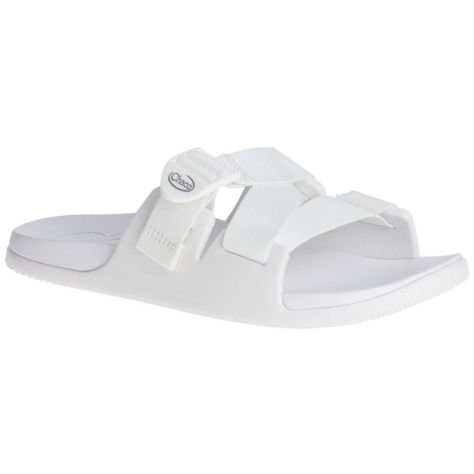 All white women's Chacos. Meet Chillos by Chaco. Designed for the unwind, these ultra-light sport slides are the perfect slip-on sandal for all manners of relaxation. Engineered with Chaco contoured LUVSEAT™ arch-support for healthy alignment, the corrective footbeds help you recover quickly from workouts and exertion. Chaco Slides, Chacos Sandals, Slides Women, Floating In Water, Sorel Womens, Asics Women, Ski Boots, Latest Shoes, Yoga Studio