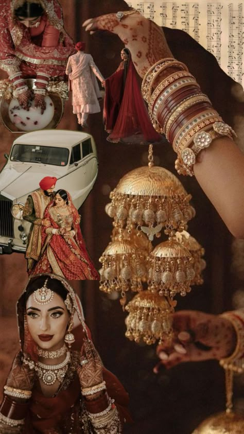 Desi Accessories Aesthetic, Kalire Bridal Punjabi, Royal Rajasthani Bride, Punjabi Wedding Aesthetic, Traditional Punjabi Wedding, Kalire Bridal, Sikh Wedding Dress, Punjabi Marriage, Indian Wedding Rituals