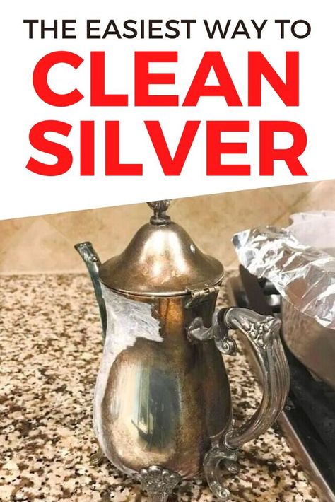 Silver Polish Diy, Silver Cleaner Diy, Homemade Silver Cleaner, Removing Tarnish From Silver, Diy File Cabinet, Cleaning Silver, Homemade Cleaners Recipes, Coffee Filter Wreath, Diy Cabinet Doors