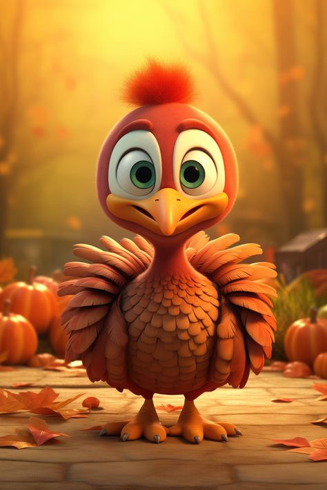 Cute Thanksgiving Turkey 3D Illustration Free Photo Cute Turkey Wallpaper, Happy Thanksgiving Images Cute, Turkey Collage, Turkey Animal, Turkey Wallpaper, Fall Scavenger Hunt, Fall Animals, Cartoon Turkey, Happy Thanksgiving Images