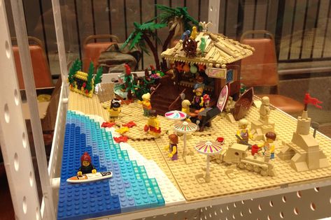 Tropical Beach Hut on public display | My Lego Ideas Project… | Flickr Lego Beach, Balboa Park San Diego, Balboa Park, Beach Hut, Lego Ideas, Balboa, Tropical Beach, Model Railroad, Lego