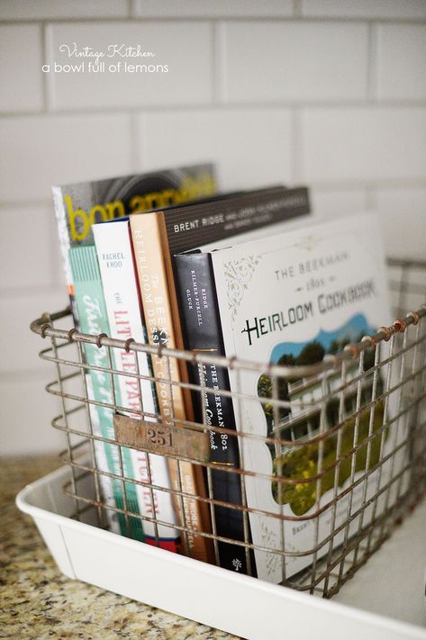 my-updated-vintage-kitchen-via-a-bowl-full-of-lemons-2 Koti Diy, Kitchen Ikea, Smart Tiles, Kitchen Hacks Organization, Chip And Joanna Gaines, Collage Vintage, Book Storage, Diy Farmhouse Decor, Magnolia Homes