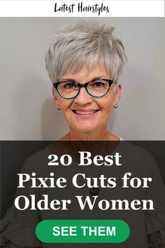 Pixie Cuts For Older Women, Pixie Haircut Fine, Haircut Fine Hair, Kort Bob, Pixie Haircut Fine Hair, Hair And Glasses, Nails Round, Short Spiked Hair, Short Sassy Haircuts