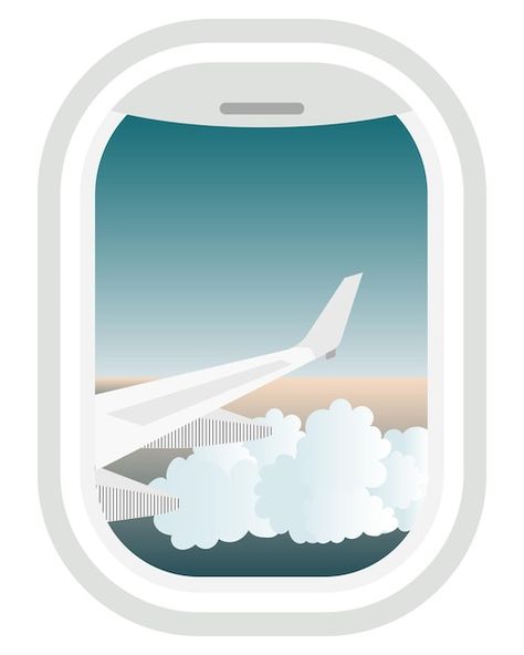 Travel illustration sky with clouds and ... | Premium Vector #Freepik #vector #airplane-window #aviation-background #flight-window #plane-window Stop Frame Animation, Plane Vector, Airplane Wing, Airplane Illustration, Banner Clip Art, Airplane Vector, Window Illustration, Plane Window, Ios App Design