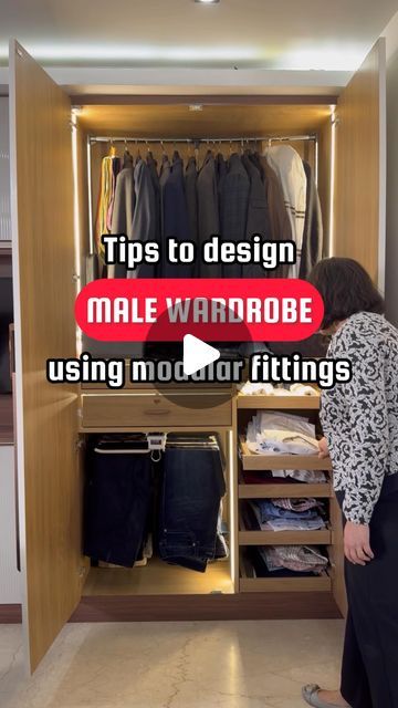 Male Wardrobe Ideas, Cupboard Outer Design, Ward Robe Design For Bedroom, Men’s Wardrobe Design, Gents Wardrobe Design, 2 Door Wardrobe Design Modern, Luxury Wadrobe Designs, Wardrobe Design For Men, Room Wardrobe Design Ideas