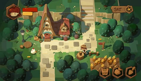 ArtStation - My mini project Farming Game, 3d Pokemon, Studying Art, Indie Game Art, Farm Games, Mini Project, Bg Design, 2d Game Art, Video Game Design