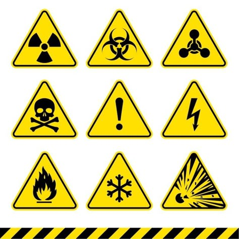 Construction Signs Printable, Radioactive Symbol, Images Hello Kitty, Hazard Sign, Graphic Design Style, Danger Signs, Vinyl Sticker Design, Aluminum Water Bottles, Office Gym