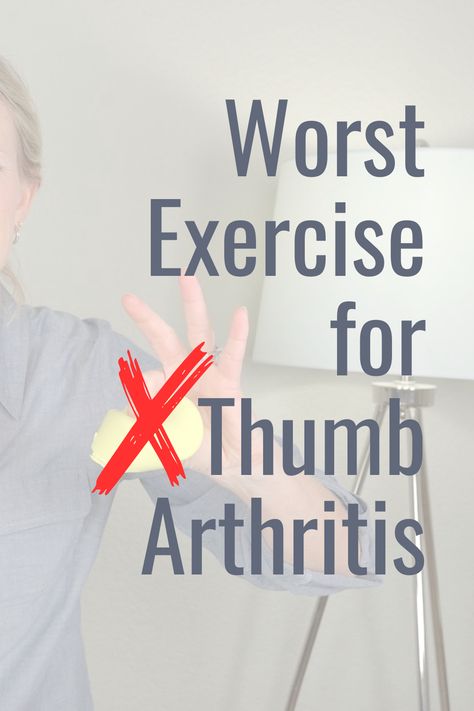 This image shows a big X over pinching and squeezing putty because it can cause more thumb arthritis pain. Making it one of the worst exercises for thumb arthritis. Hand And Finger Exercises, Arthritic Thumb Relief Remedies, Hand Exercises For Arthritic Hands, Trigger Thumb Exercises, Thumb Exercises, Thumb Pain Relief, Broken Thumb, Scaphoid Fracture, Hand Therapy Exercises