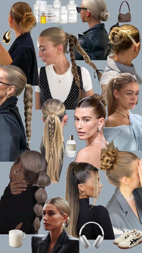 clean girl slick back hair inspo! #cleangirl #hairstyles #slickedbackhair #slickback #slickponytail #cleangirlhair #hairinspo #hair #aesthetic Ponytail Hairstyle Ideas, Classic Ponytail, Hairstyle Ideas Easy, Hairstyle Examples, Ponytail Hairstyle, Slick Back, Easy Hairstyle, Peinados Fáciles Para Cabello Corto, Slicked Back Hair