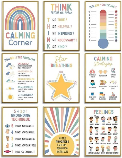 Time Out Corner Ideas Calm Down, Calming Strategies Poster, Calm Corner Resources, Calm Down Corner Classroom 3rd Grade, Mindfulness Corner In Classroom, Calming Corner Anchor Chart, Calming Corner Classroom Posters, Calming Rooms In Schools, Chill Out Corner Classroom