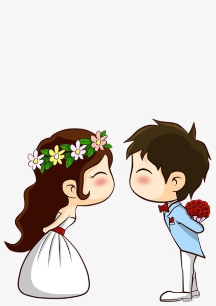 Couple Clipart Cute, Wedding Anime Couple, Married Couple Cartoon, Married Cartoon, Marry Couple, Wedding Couple Clipart, Cute Wedding Card, Lovers Cartoon, Wedding Couple Cartoon