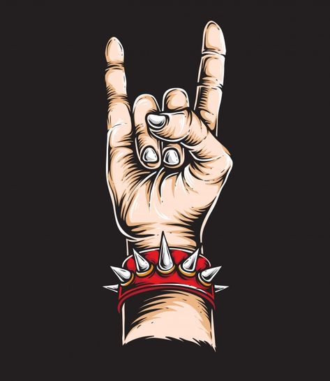 Mano de rock n roll Vector Premium | Premium Vector #Freepik #vector #logo #vintage #musica #mano Rock N, Vector Logo, Rock N Roll, The Rock, Premium Vector, Rock And Roll, Black