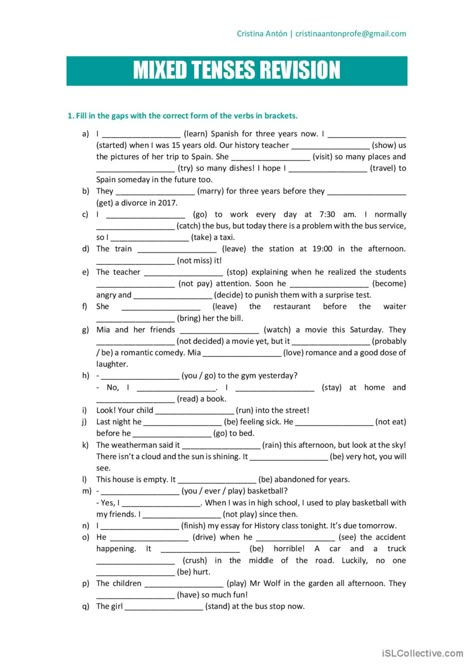 Mixed tenses revision general gramma…: English ESL worksheets pdf & doc Mix Tenses Worksheet, All Tenses Worksheet, Tenses English Grammar Worksheets, Tenses English Grammar, Tenses Worksheet, Esl Advanced, Present Simple Present Continuous, Present Perfect Simple, Past Tense Worksheet