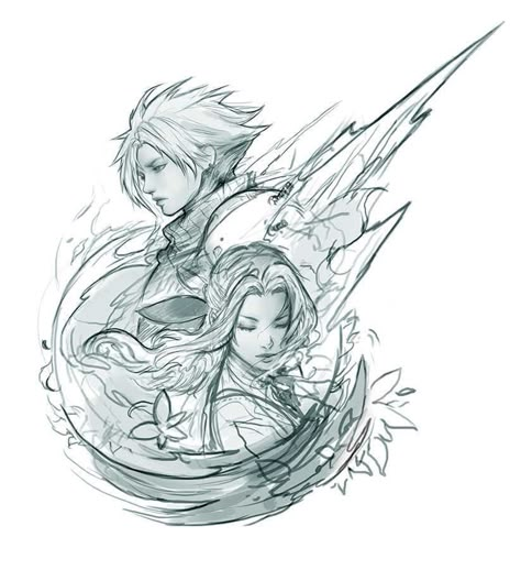 Final Fantasy Tattoo, Cloud And Aerith, Cloud X Aerith, Fantasy Tattoo, Final Fantasy Cloud, Final Fantasy Collection, Final Fantasy Artwork, Final Fantasy X, Final Fantasy Vii Remake