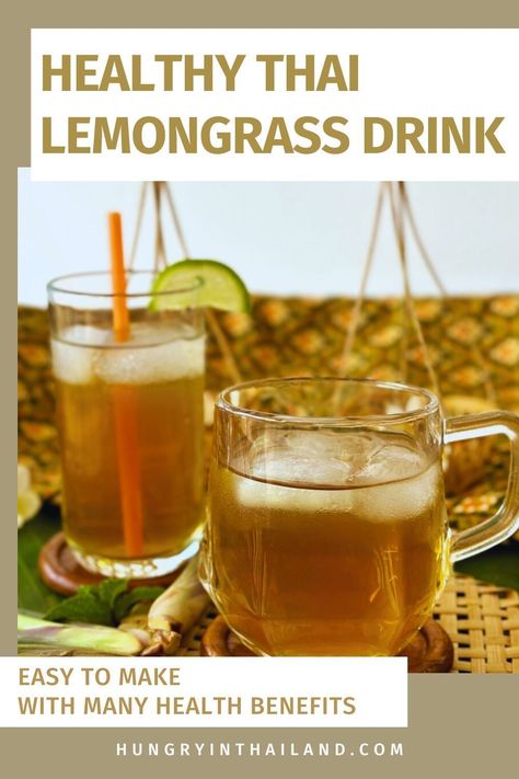 Learn how to make an easy Thai lemongrass drink recipe, with many health benefits and an amazing taste. It's the perfect refreshment during summer or warm-me-up tea for colder winter days. Lemongrass Tea Recipe, Lemongrass Drink, Roselle Juice, Lemongrass Recipes, Healthy Thai Recipes, Lemongrass Plant, Tea For Colds, Healthy Drink Recipes, Lemongrass Tea