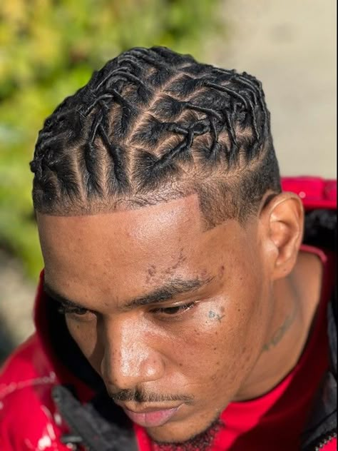 Starter locs Male Short Loc Styles, Men’s Starter Loc Styles, Starter Locs Barrel Twist Men, Starter Locs Braids, Barrel Twist Locs Men Short, High Top Starter Locs Men, 3 Barrel Twist Dreads Men, Male Starter Locs, 2 Strand Starter Locs Men